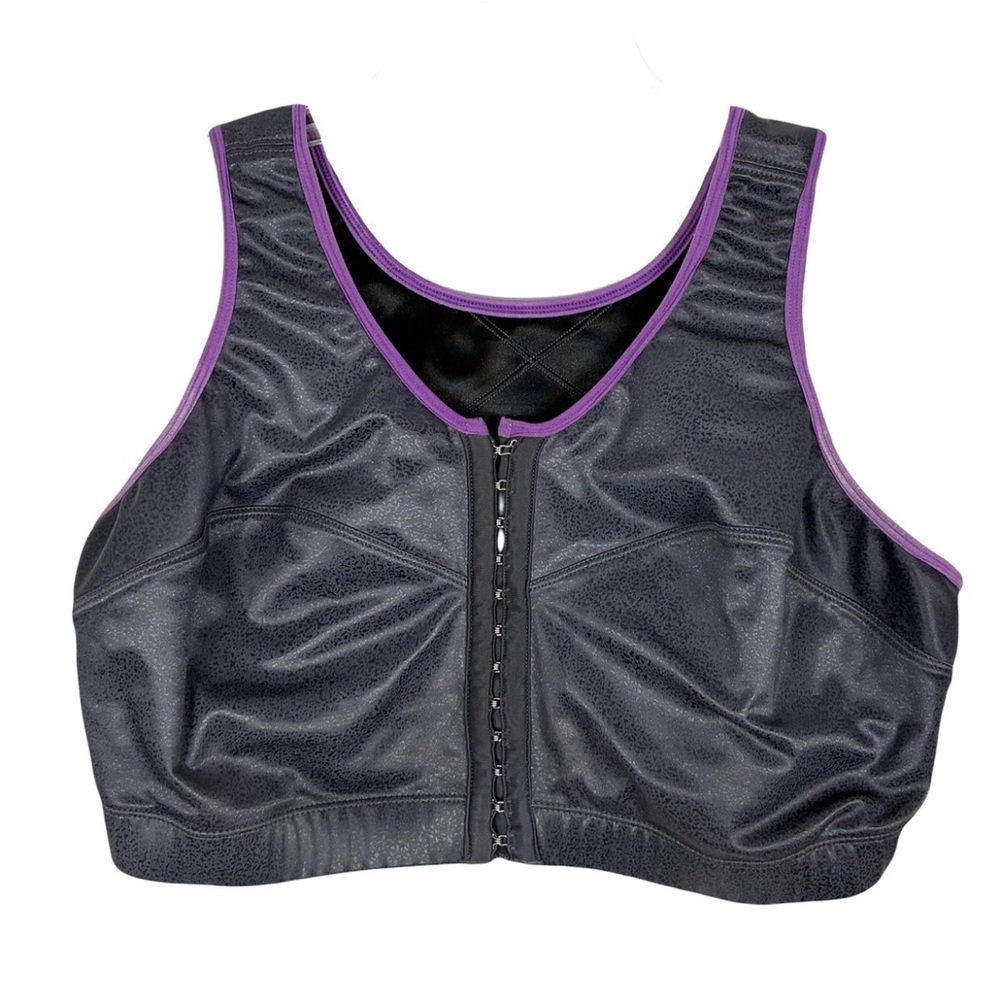 ENELL NL100 Women's High-Impact Front Hook Satin Wirefree Sports Bra Sz 6 42